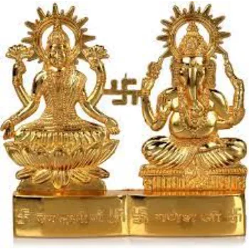  Laxmi Ganesh Gold Plated Statue 